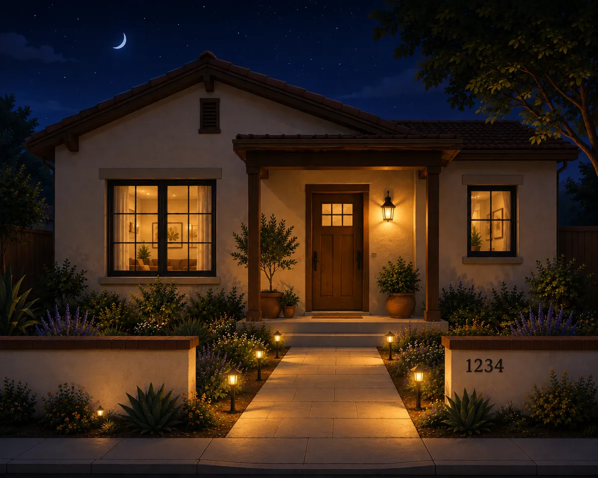 Suburb House in CoPet at night