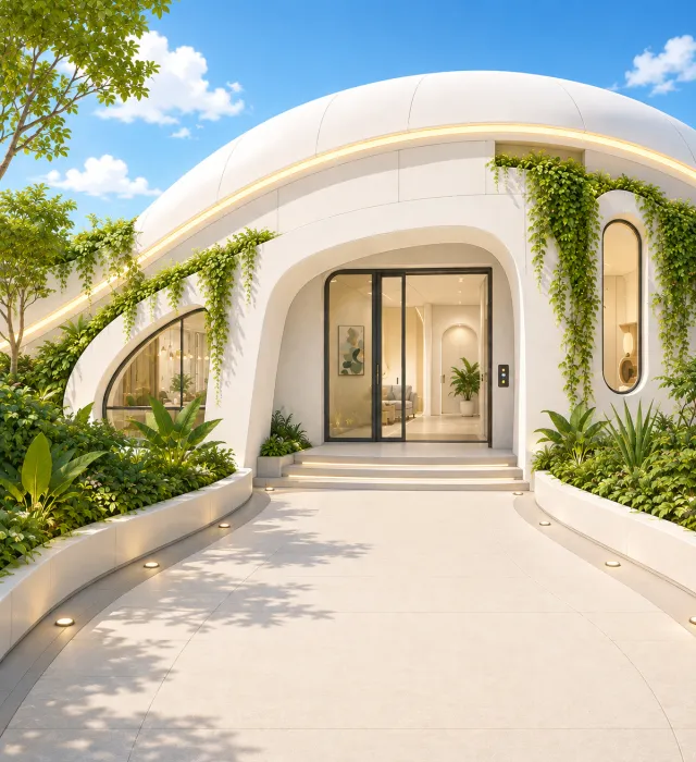 Future House, a CoPet home, in daylight