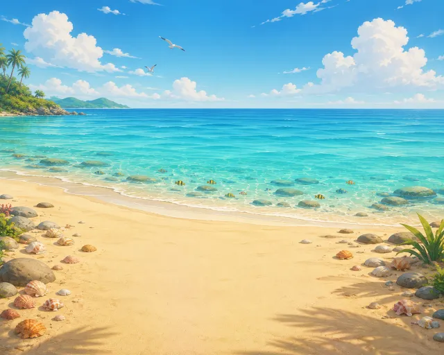 Seashell Bay, a CoPet day-trip spot, in daylight